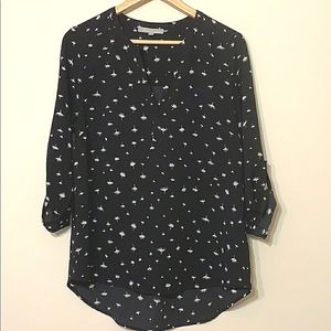 Black 3/4” sleeve blouse
